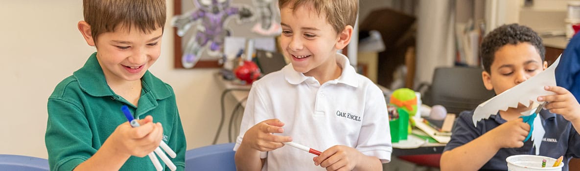 Students in grades 1-2 in Oak Knoll's Lower School.