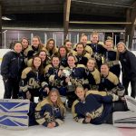 oak knoll school ice hockey team with union county tournament trophy