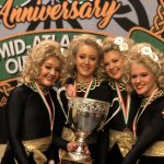 Oak Knoll juniors Mary Kate Vowells ’21 and Madeline Morton ’21 with their first place trophy in an irish dance competition.