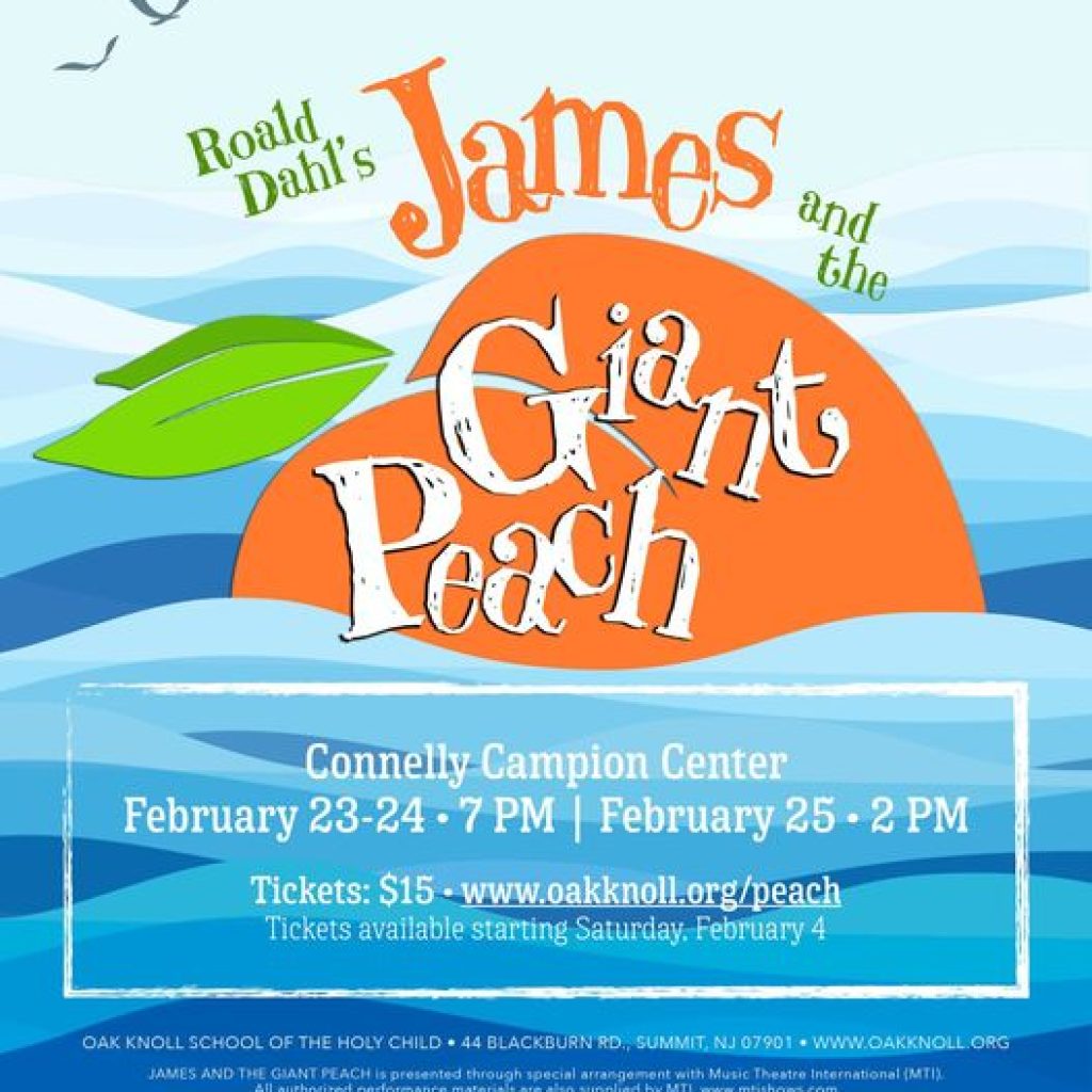 Oak Knoll’s Upper School Drama Program announces that tickets are now on sale for the musical “James and the Giant Peach.” The show will take place in the Mother Mary Campion Center for the Performing Arts from February 23-25, 2023, with 7 p.m. performances on Thursday and Friday evening and a 2 p.m. matinee on Saturday.